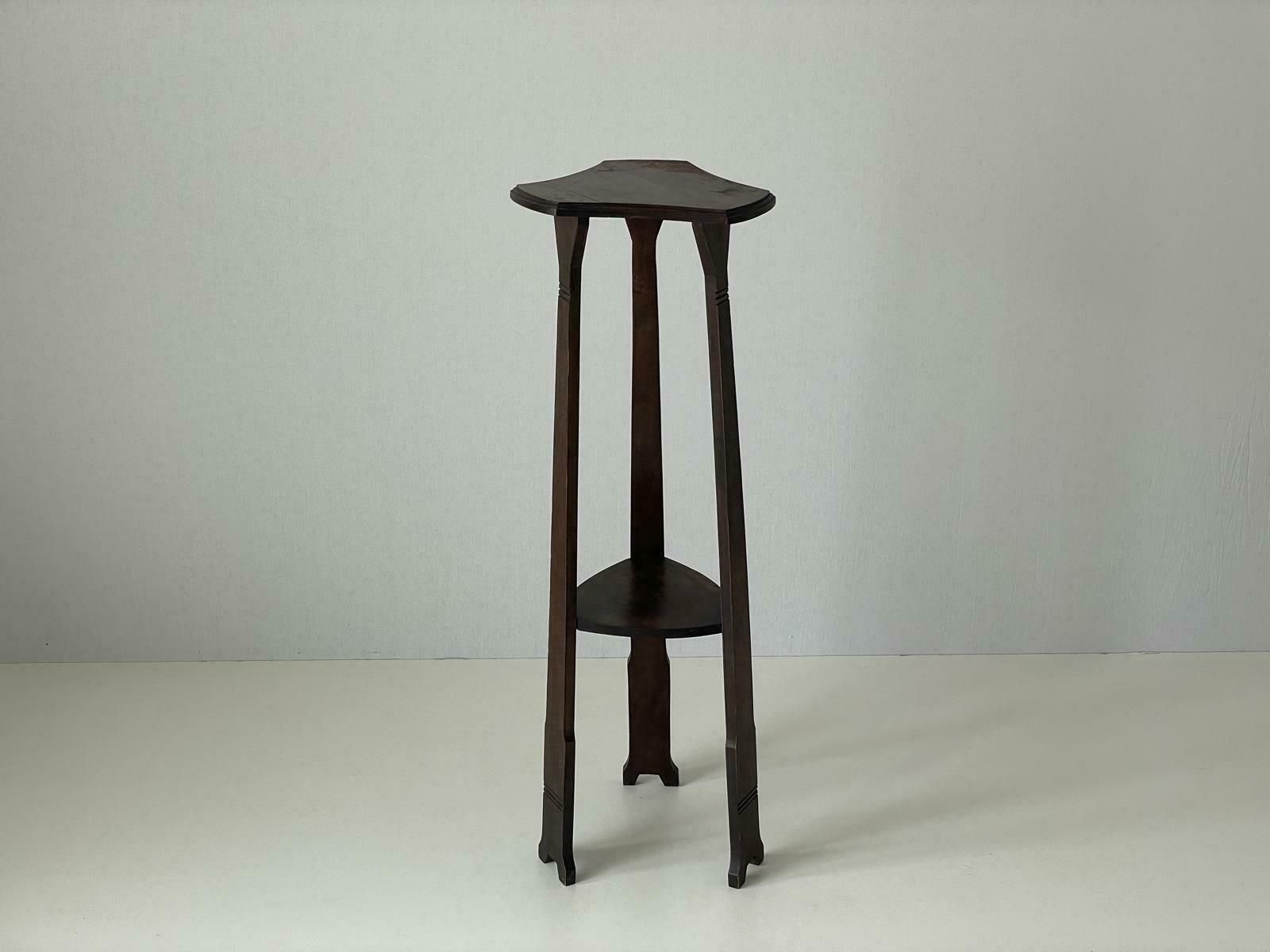 Triangle Top Wood Flower Or Sculpture Stand, 1960s, Germany photo furniture