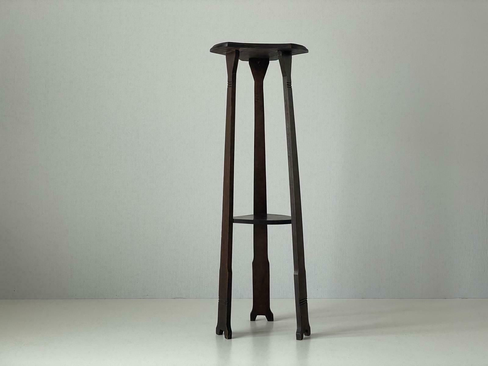 Triangle Top Wood Flower Or Sculpture Stand, 1960s, Germany photo for sale