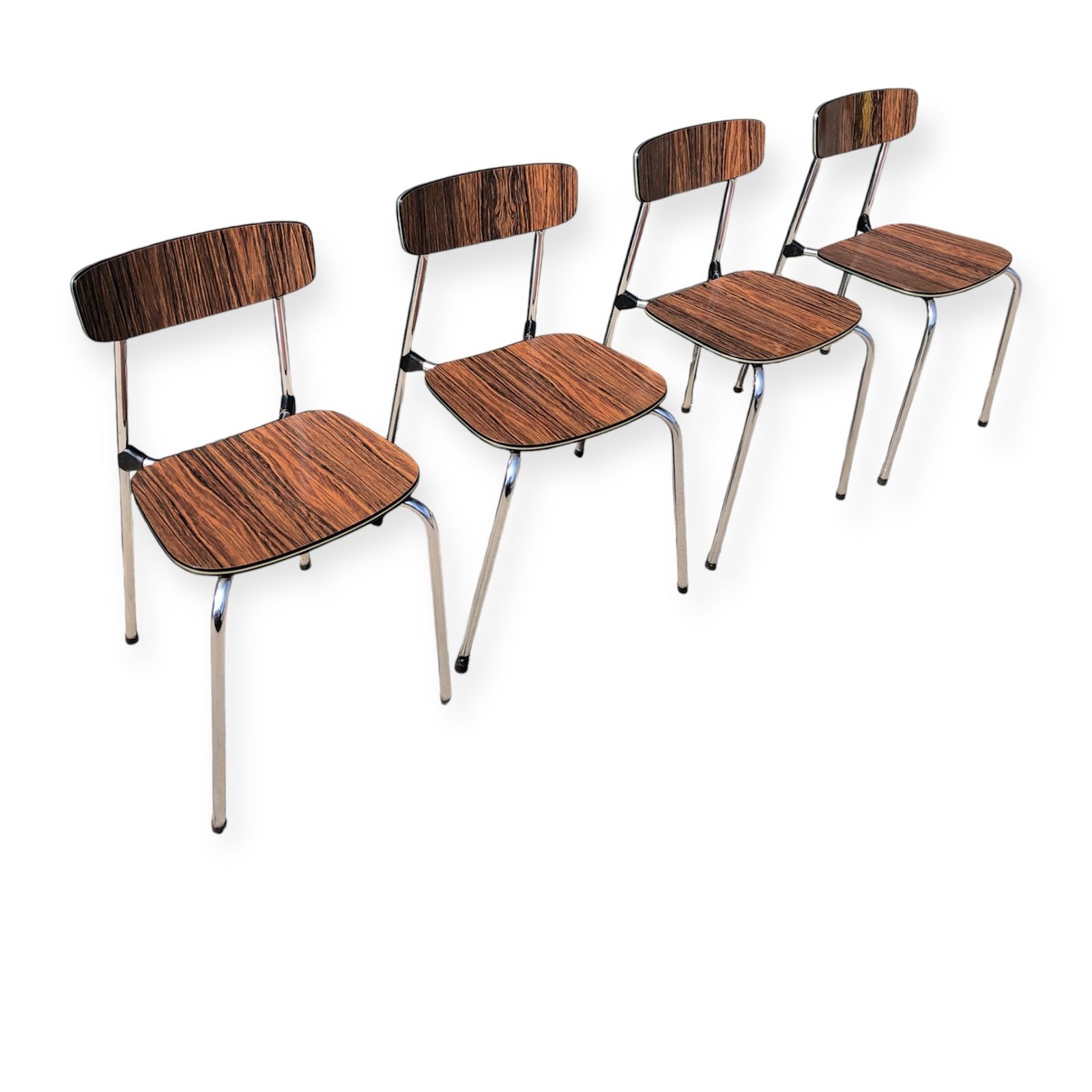 A Set Of Four Retro Formica Dining Chairs photo for sale