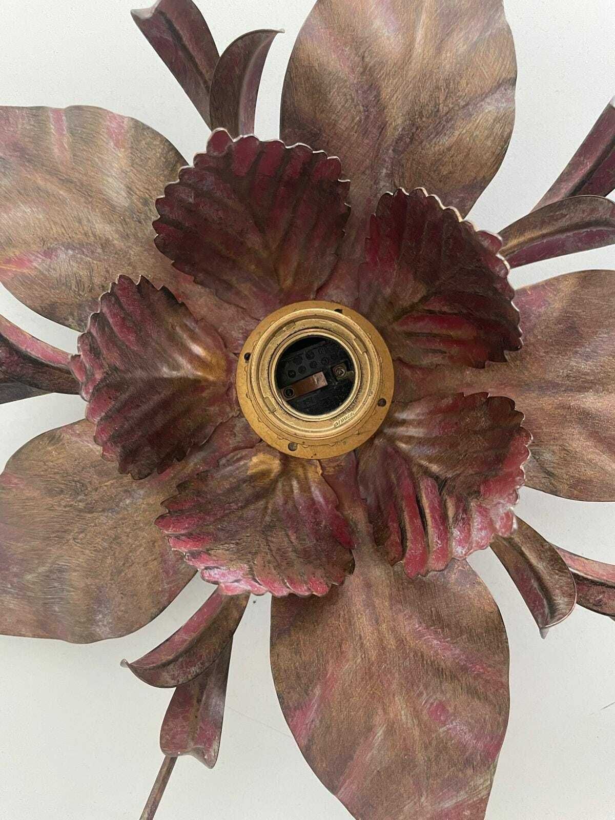 photo furniture Italian Lovely Flower Design Metal Flush Mount Light, Italy, 1960s, 3 Available In Stock