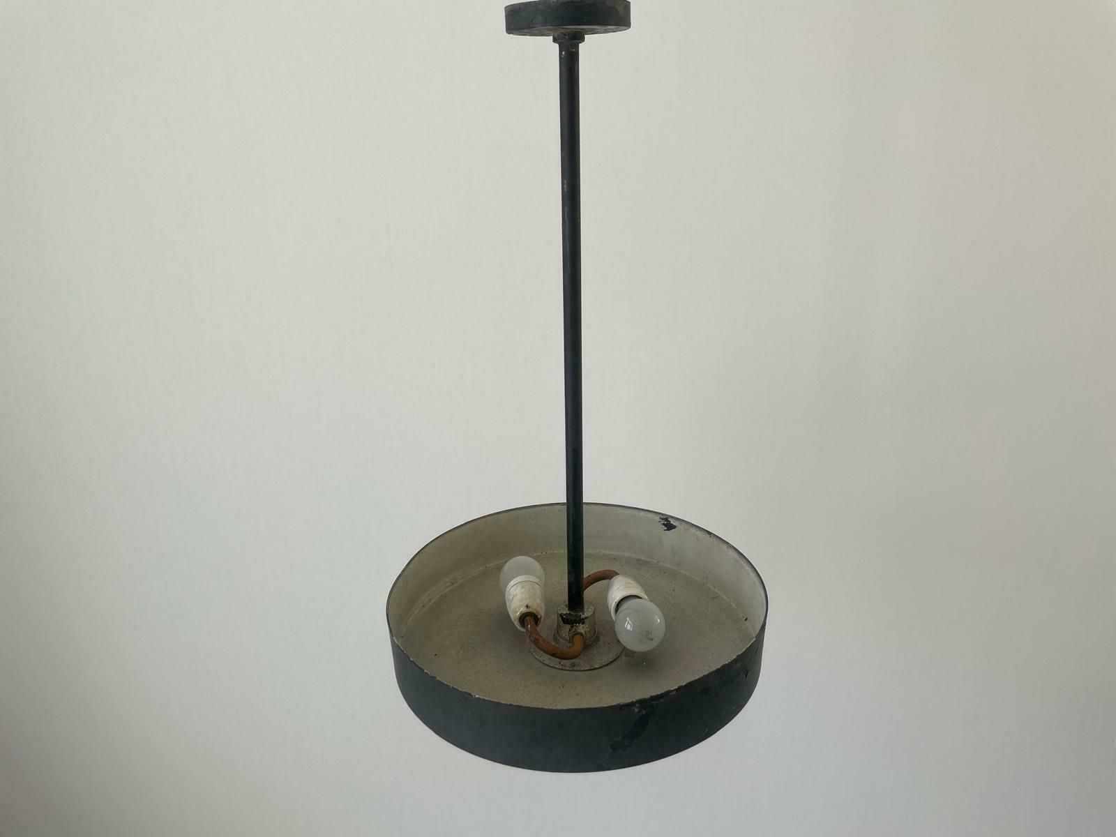 Black Industrial Factory Ceiling Lamp, 1940s By Bega, Germany, 2 Available In Stock photo for sale
