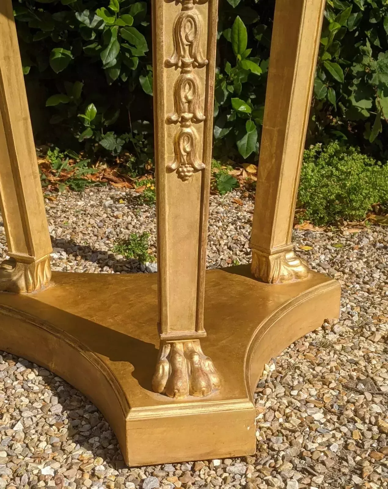 Early 20th Century Regency Gilt Wood Marble Top Circular Table photo buy