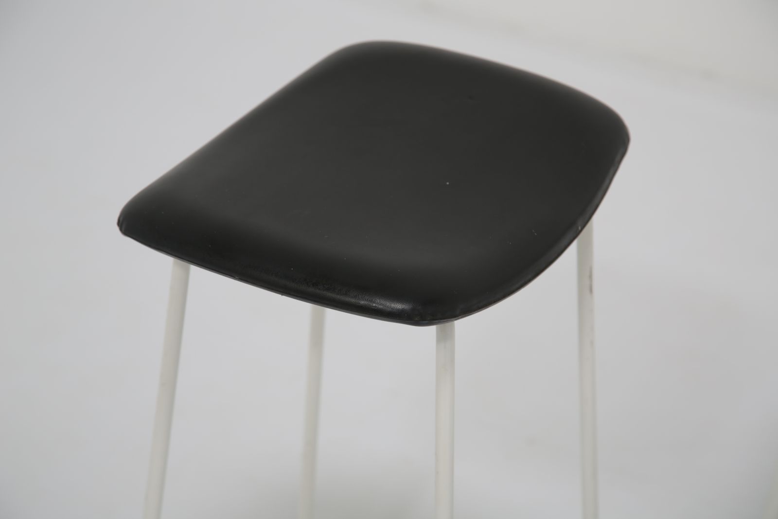Vintage White Metal “Program” Bar Stools By Frank Guille, United Kingdom, 1950s. photo for sale