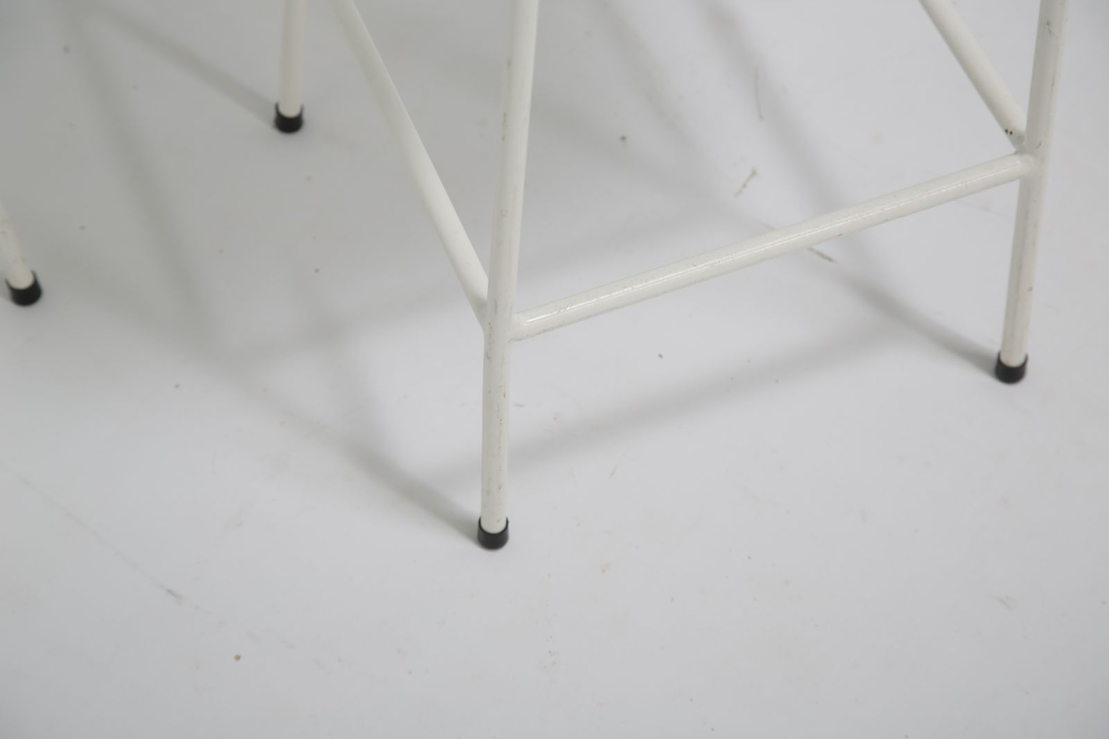Vintage White Metal “Program” Bar Stools By Frank Guille, United Kingdom, 1950s. photo vinterior