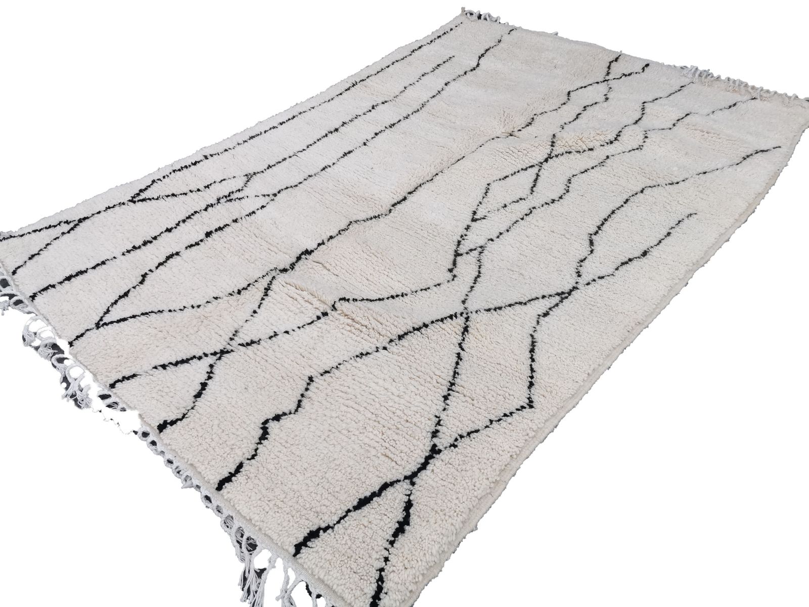 No Custom Fee. 7.8x5.2 Ft/ Large Cream Handmade Moroccan Beni Ouarain Rug Berber Carpet. Natural Wool  240x160cm photo furniture