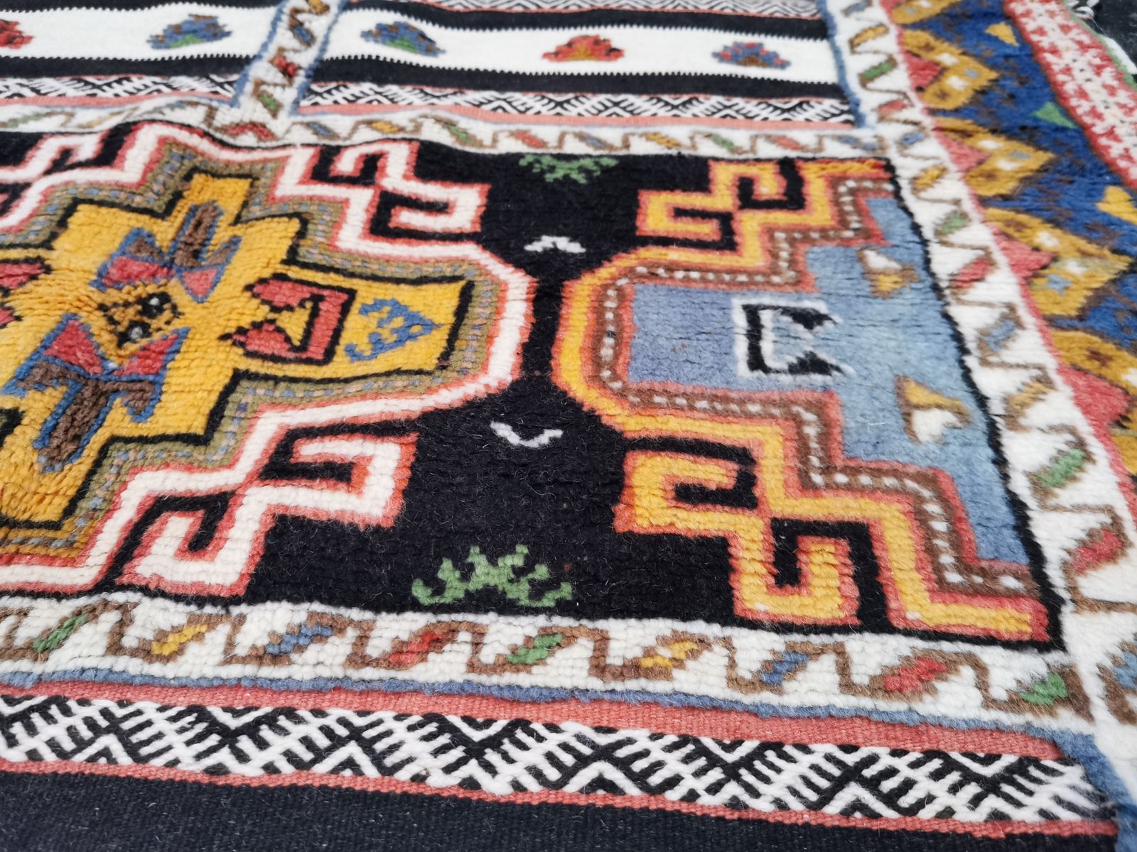 No Custom Fee/ Traditional Handmade Moroccan Berber Rug /Colourful Natural Dyes Camel Wool Carpet 8.5x4.5 Ft/ 260x140cm photo buy
