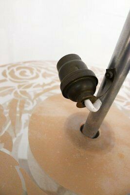 Art Deco Chandelier With Discs Decorated With Stylized Roses In Pink Granite, 1940s photo buy