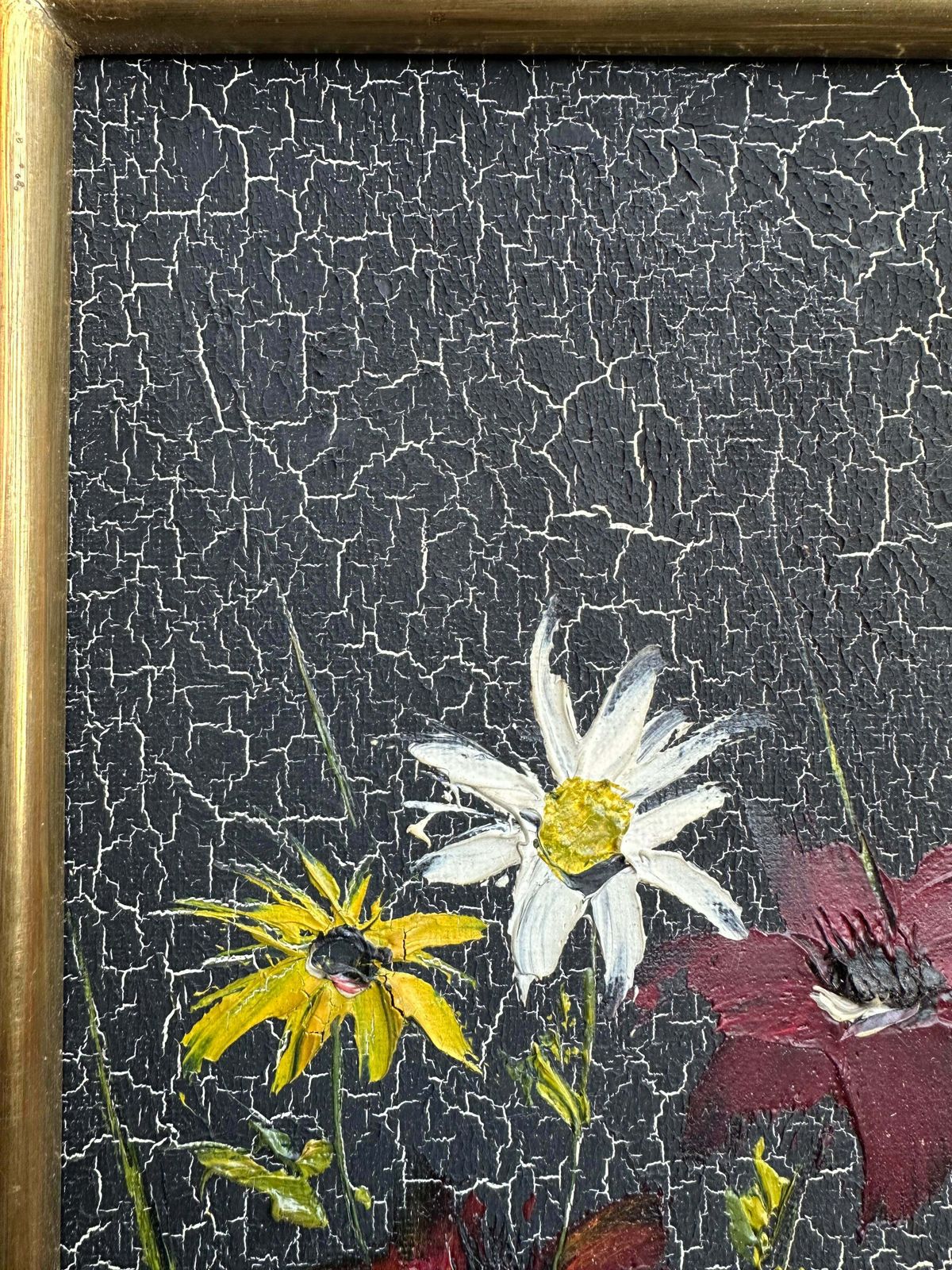 French Mid Century Floral Oil Painting 1965 Signed & Framed photo 709.0