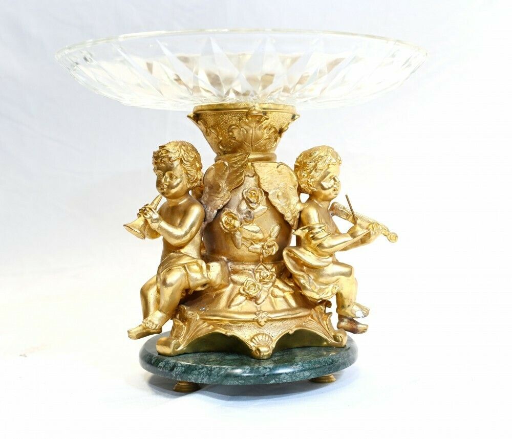Pair Empire Candelabras Rock Crystal Gilt Candles photo furniture