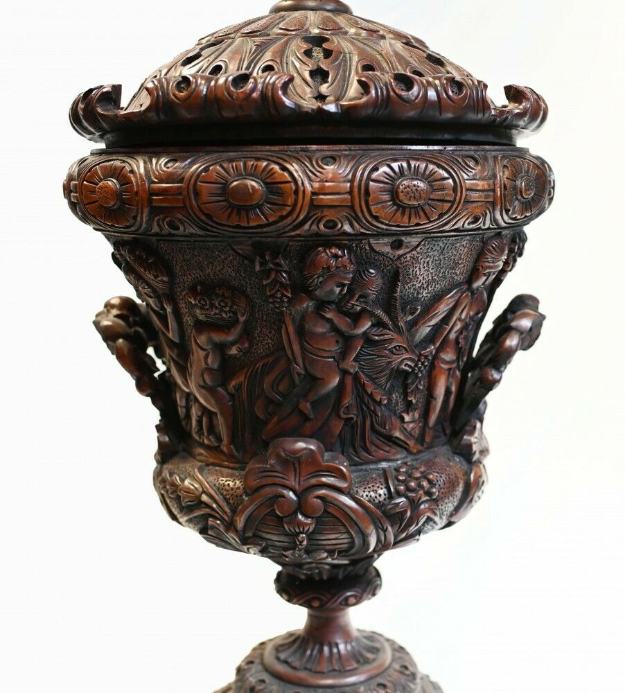 Pair Monumental Carved Italian Urns Campana Grand Tour Planters photo Home Decor