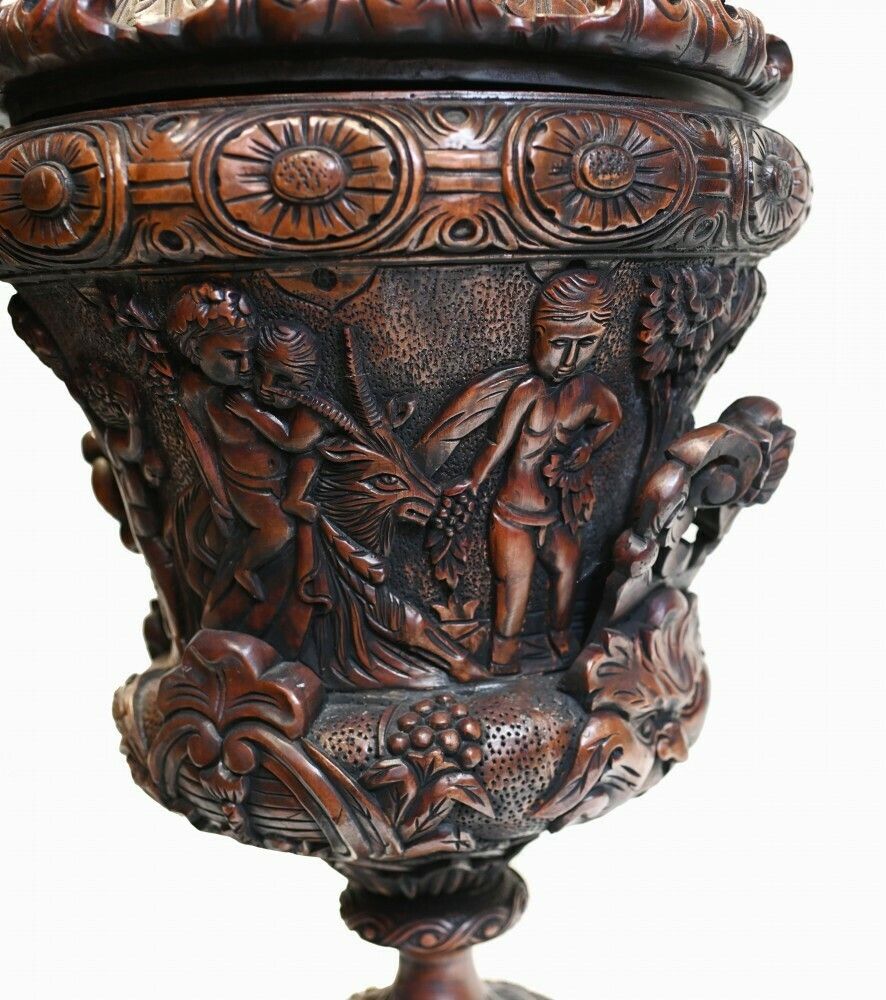 Pair Monumental Carved Italian Urns Campana Grand Tour Planters photo buy