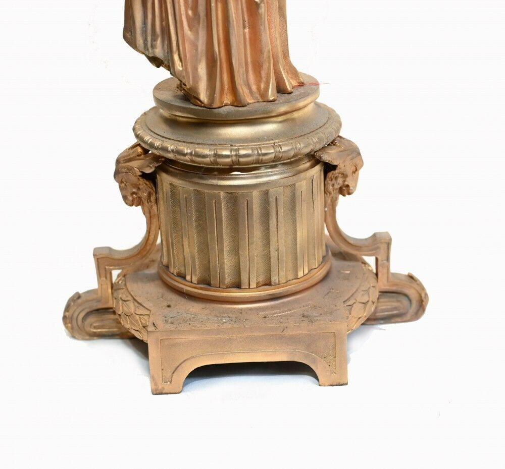 photo buy Pair French Gilt Candelabras Female Maiden Figural Candles