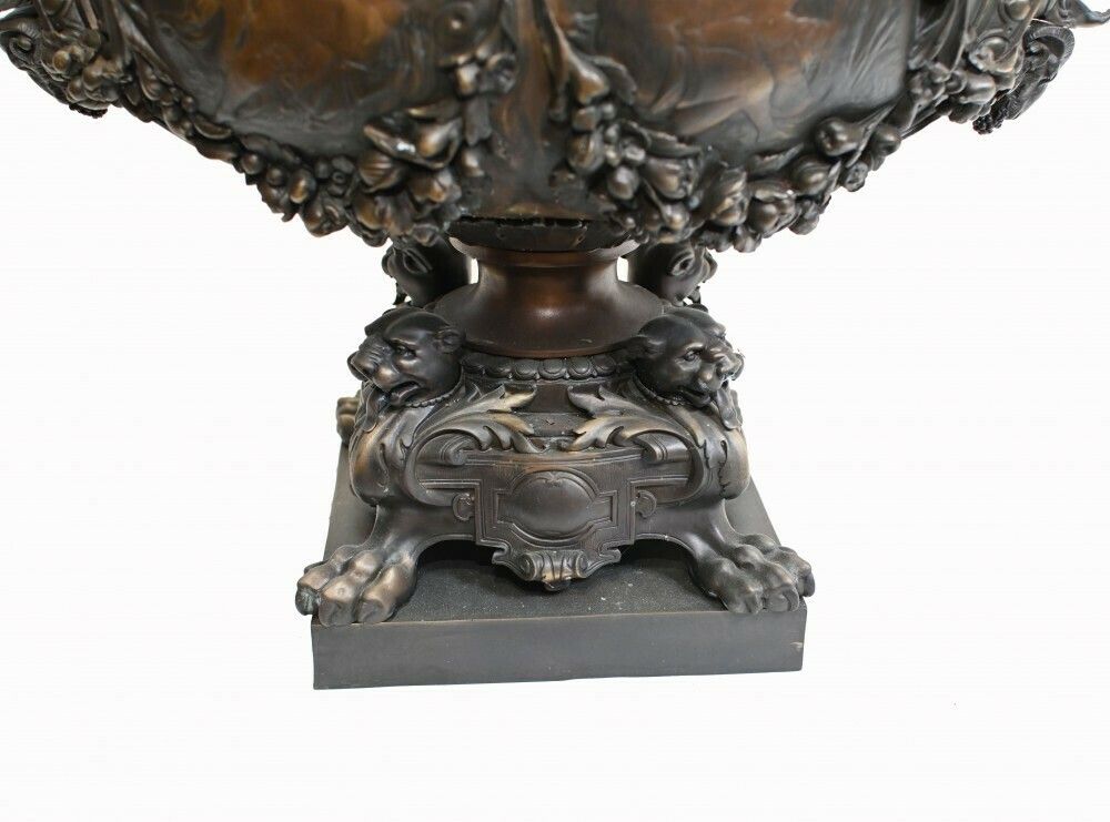 Monumental Bronze Bowl Centerpiece French Classical Lerolle Freres photo furniture