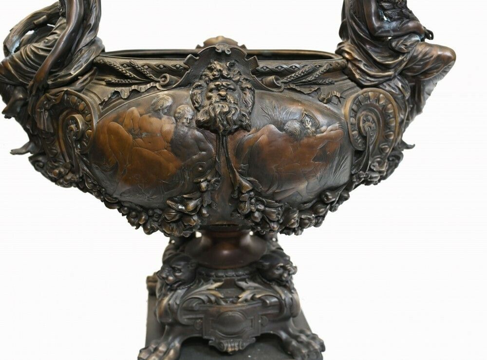 Monumental Bronze Bowl Centerpiece French Classical Lerolle Freres photo Home Decor