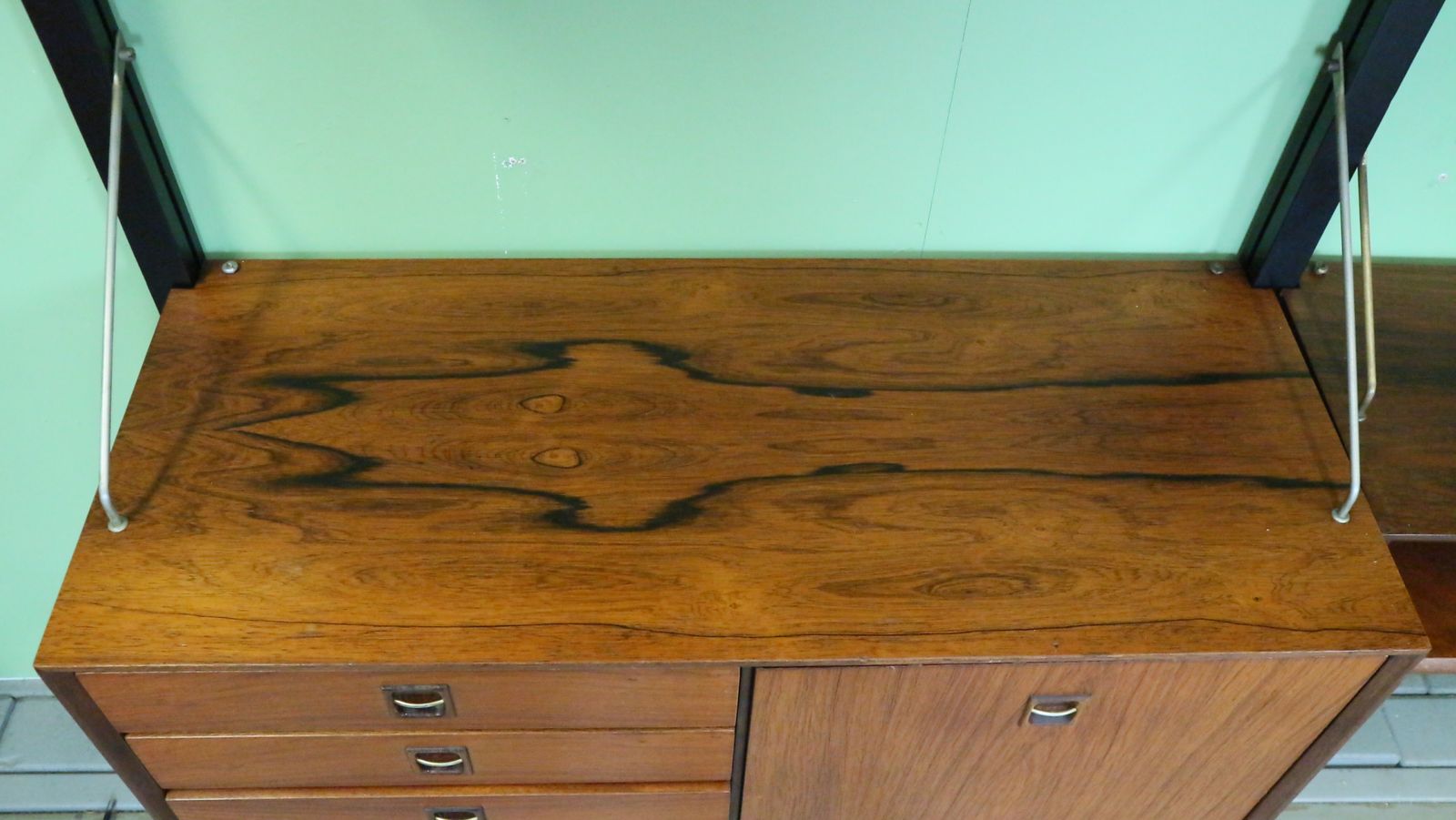 Teak Modular Mid Century Modern Wall Unit By Louis Van Teeffelen For Wébé, 1960s photo vintage