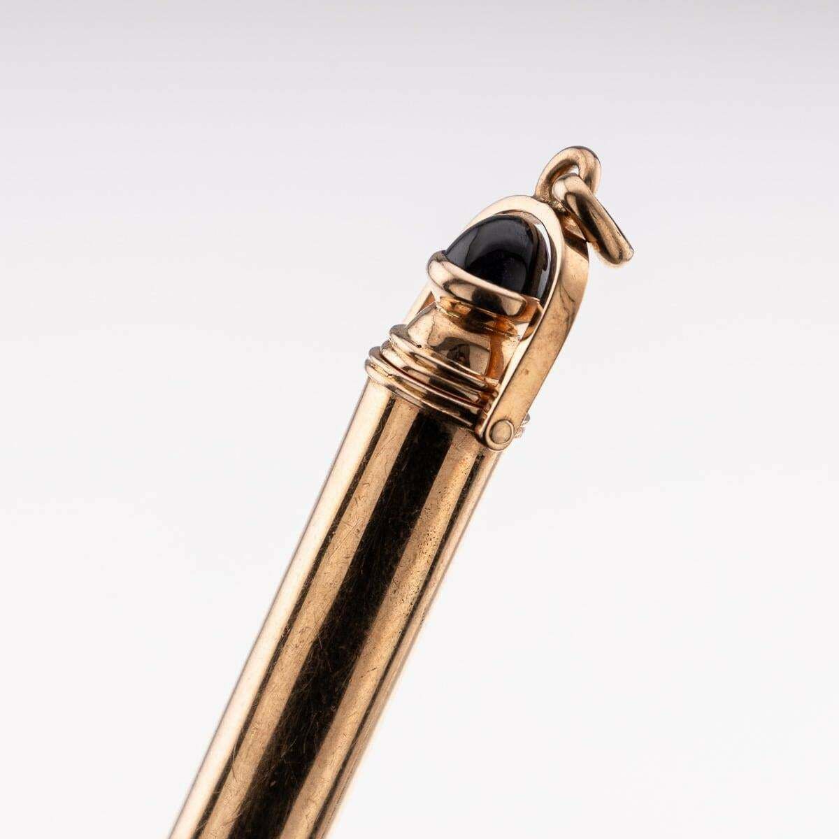 Antique 20th Century French Solid Gold & Sapphire Retractable Pencil C.1900 photo for sale