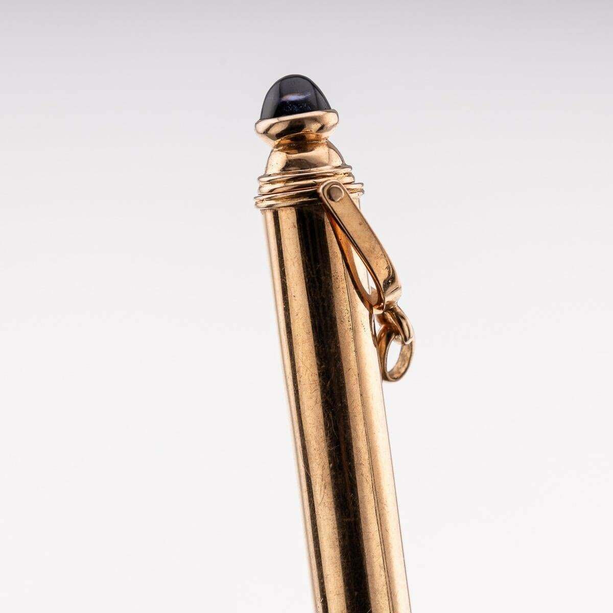 Antique 20th Century French Solid Gold & Sapphire Retractable Pencil C.1900 photo vinterior