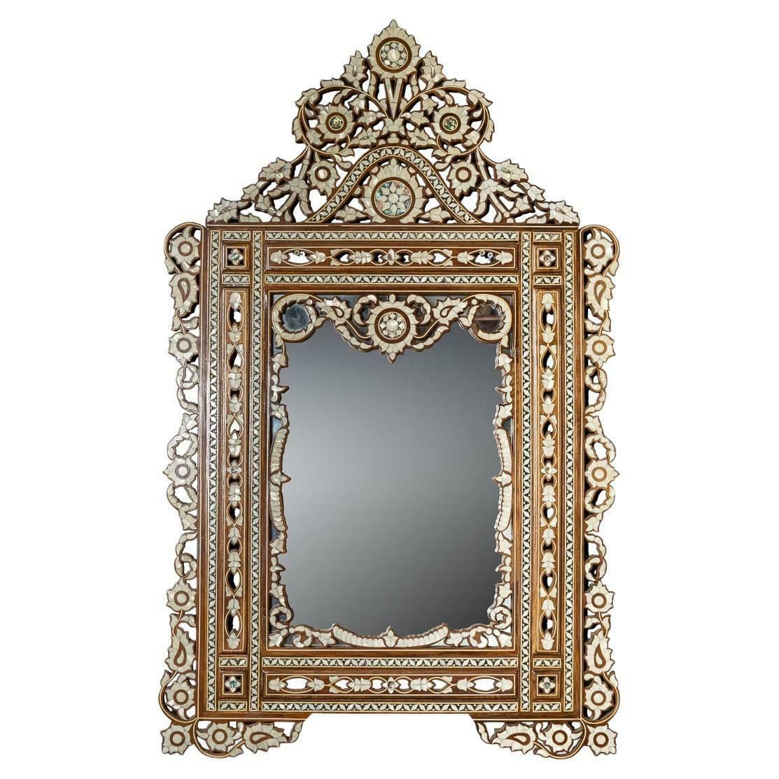 Antique 20th Century Moorish Inlaid Levantine Mirror C.1900