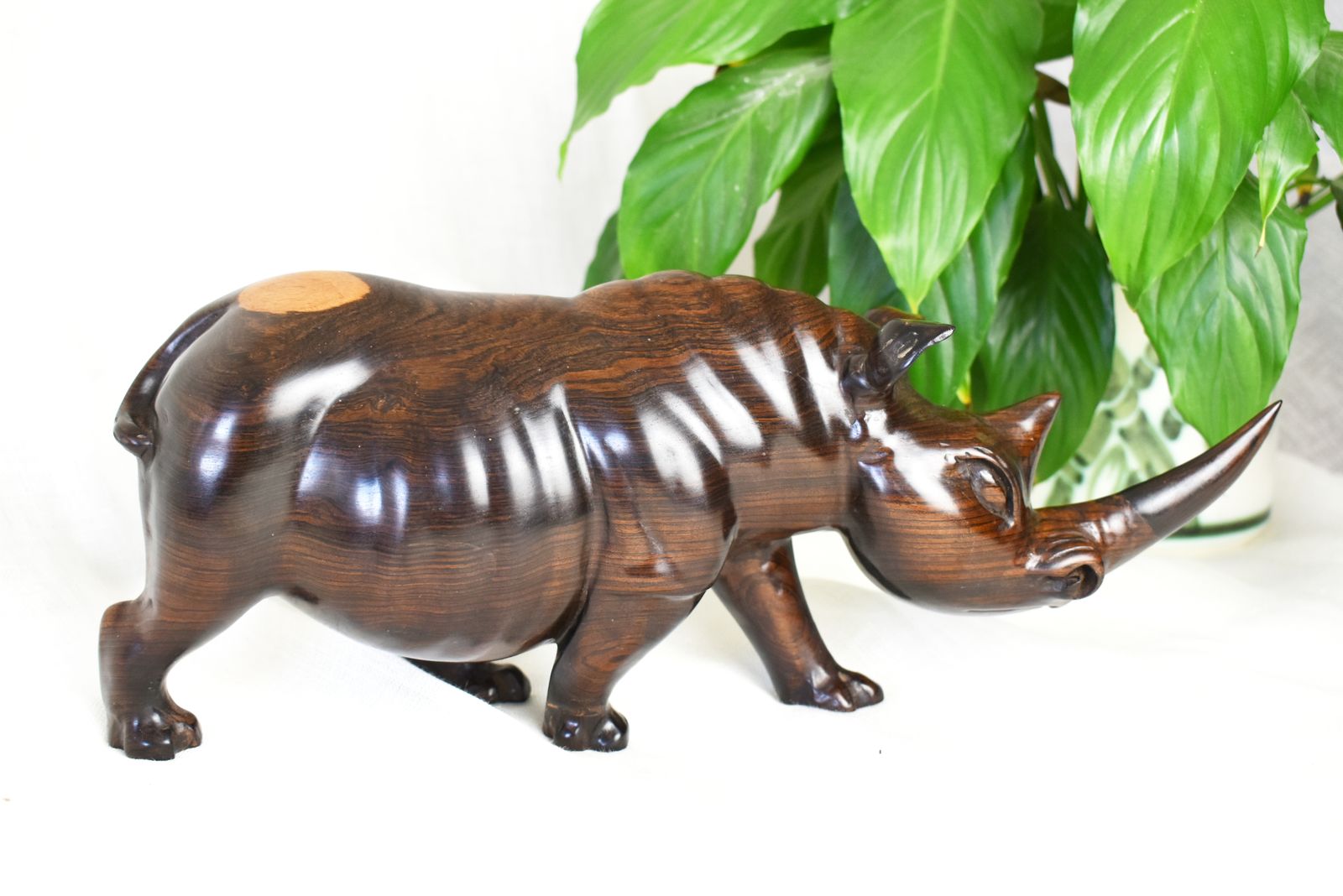 Carved Rhinoceros 1930s, Rosewood Rhino photo 175.0