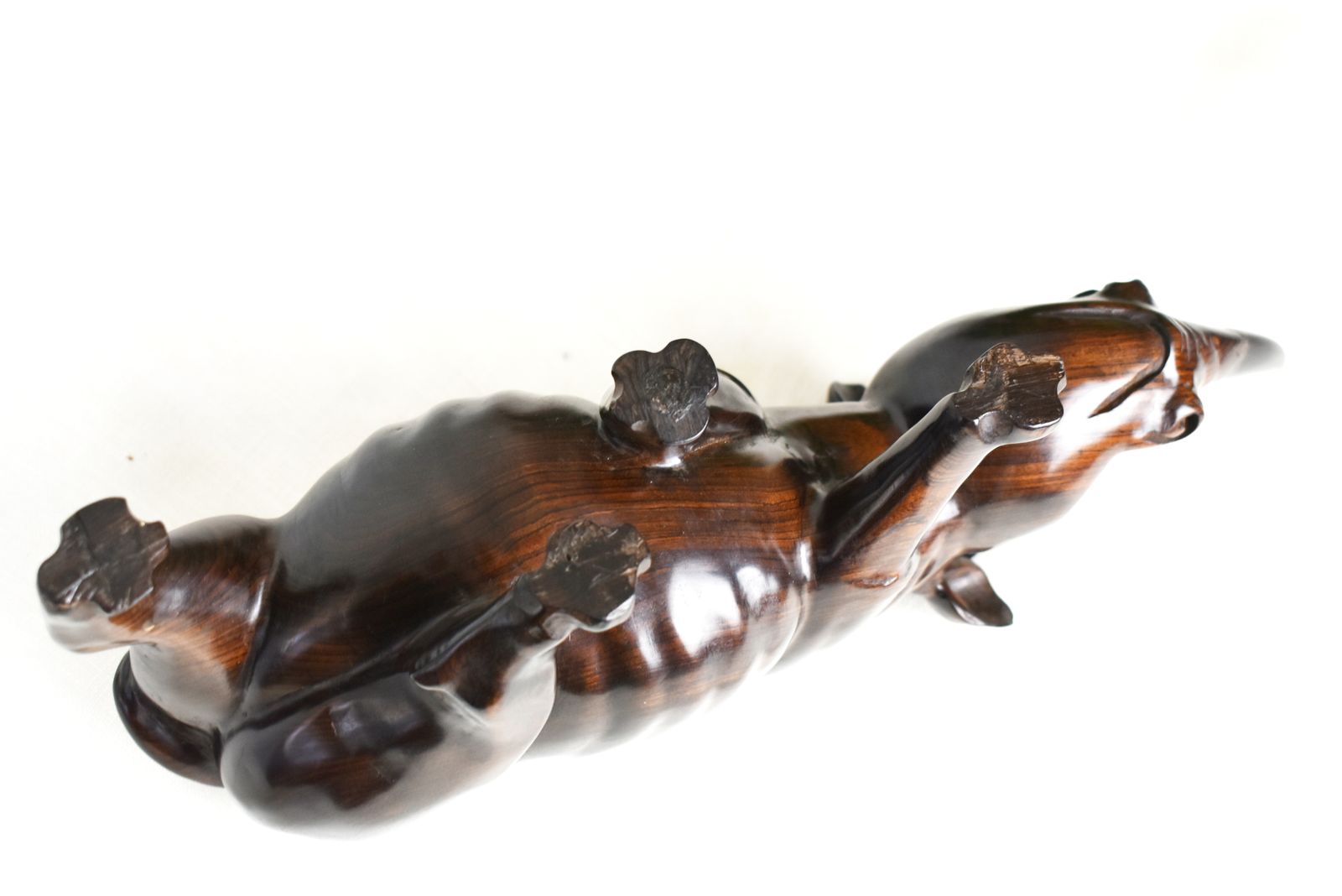 Carved Rhinoceros 1930s, Rosewood Rhino photo vinterior