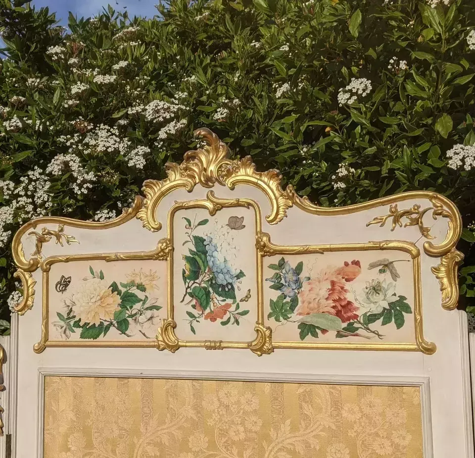 Superb Hand Painted Gilt Wood Dressing Screen With Chinese Paintings photo buy