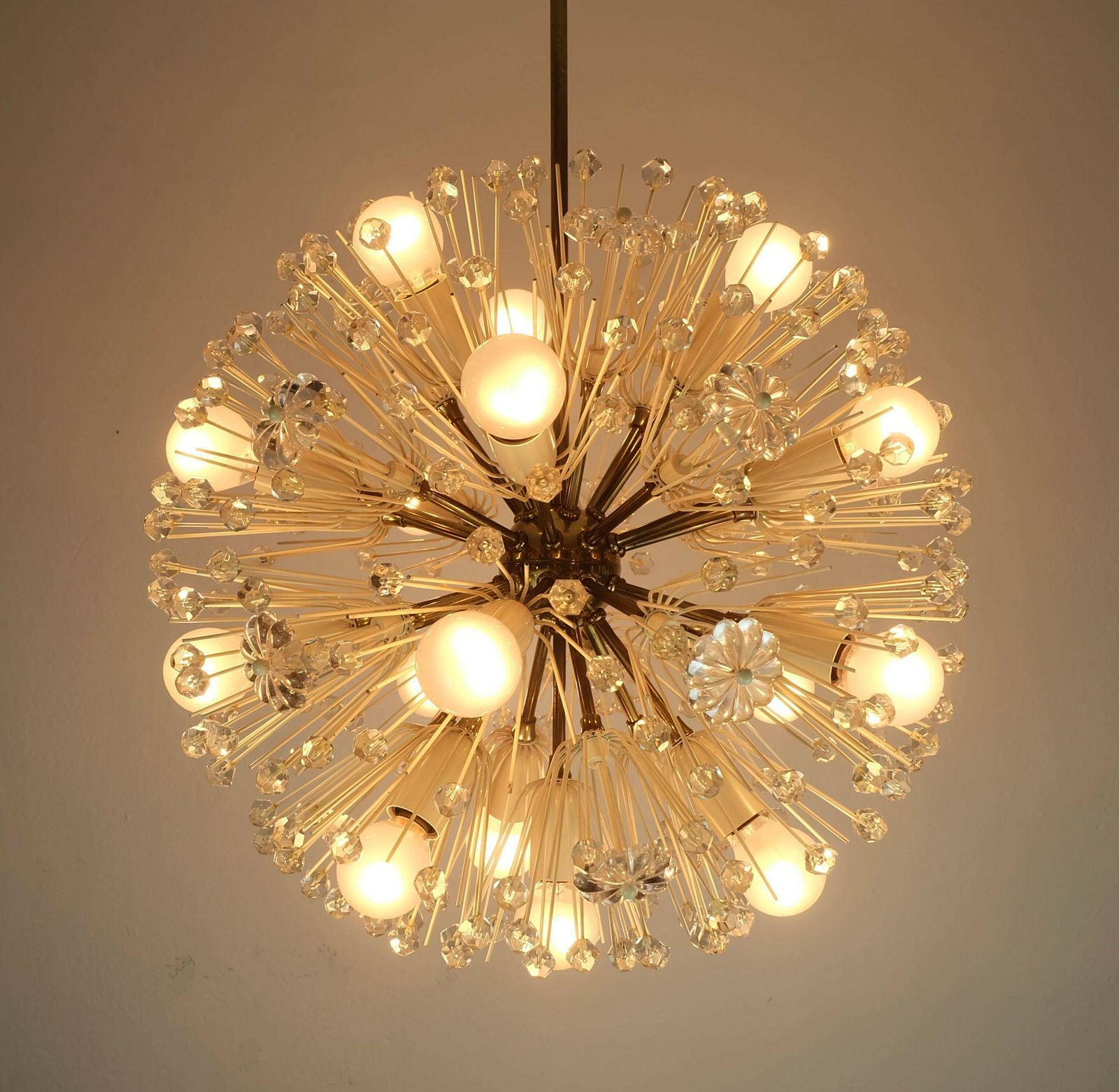 Mid Century Austrian Chandelier Emil Stejnar Dandelion Light Sputnik Rupert Nikoll 1950s photo buy