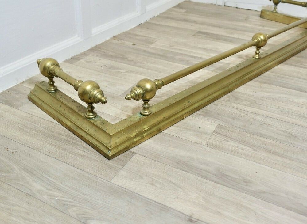 Beautiful Large Victorian Brass Fender photo for sale