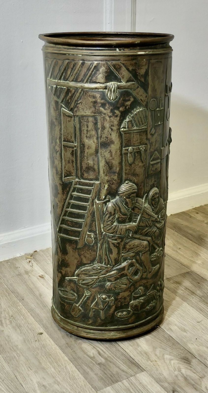 Superb French Brass Stick Stand, Umbrella Stand
