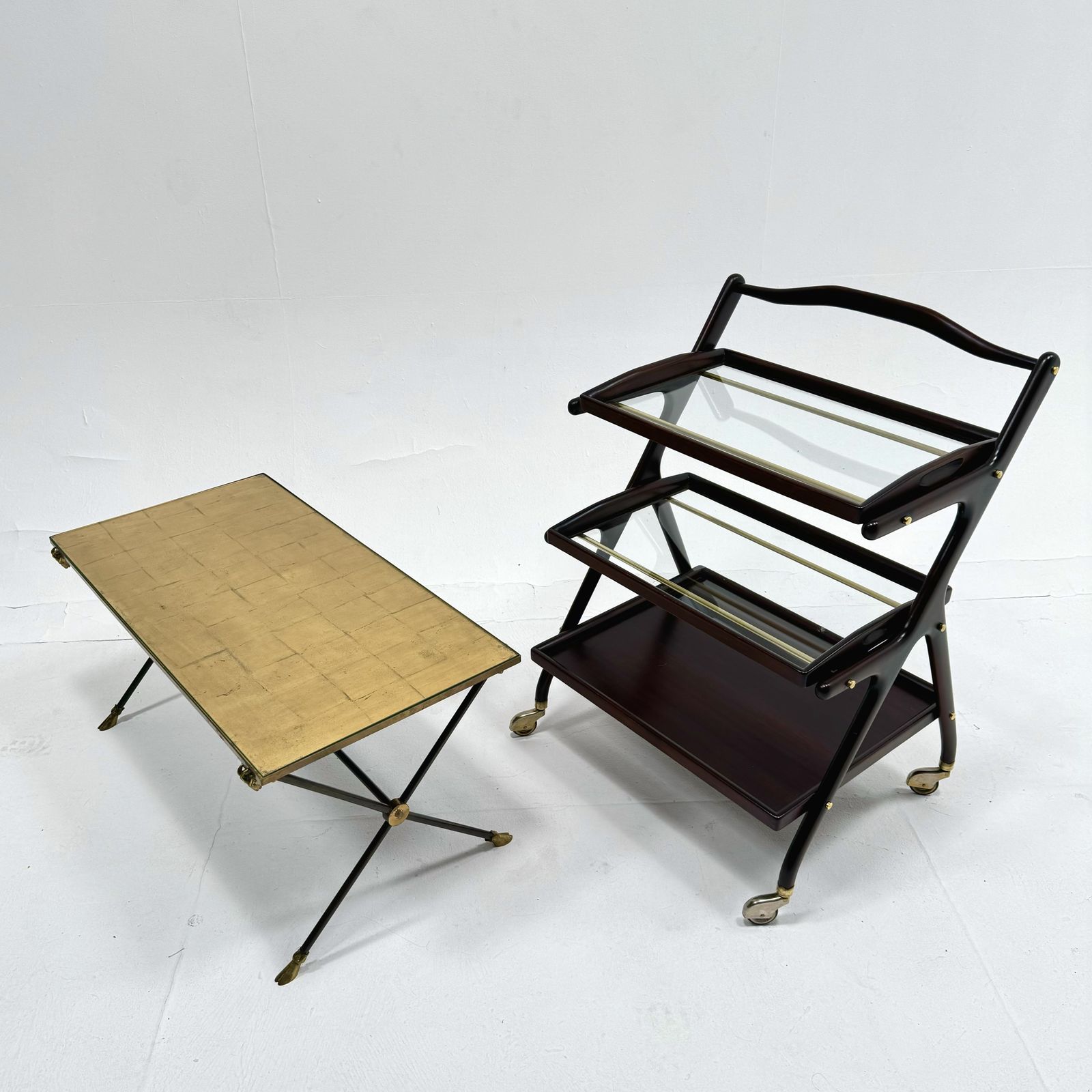 1950s Italian Cesare Lacca Mahgany Bar Cart photo Furniture