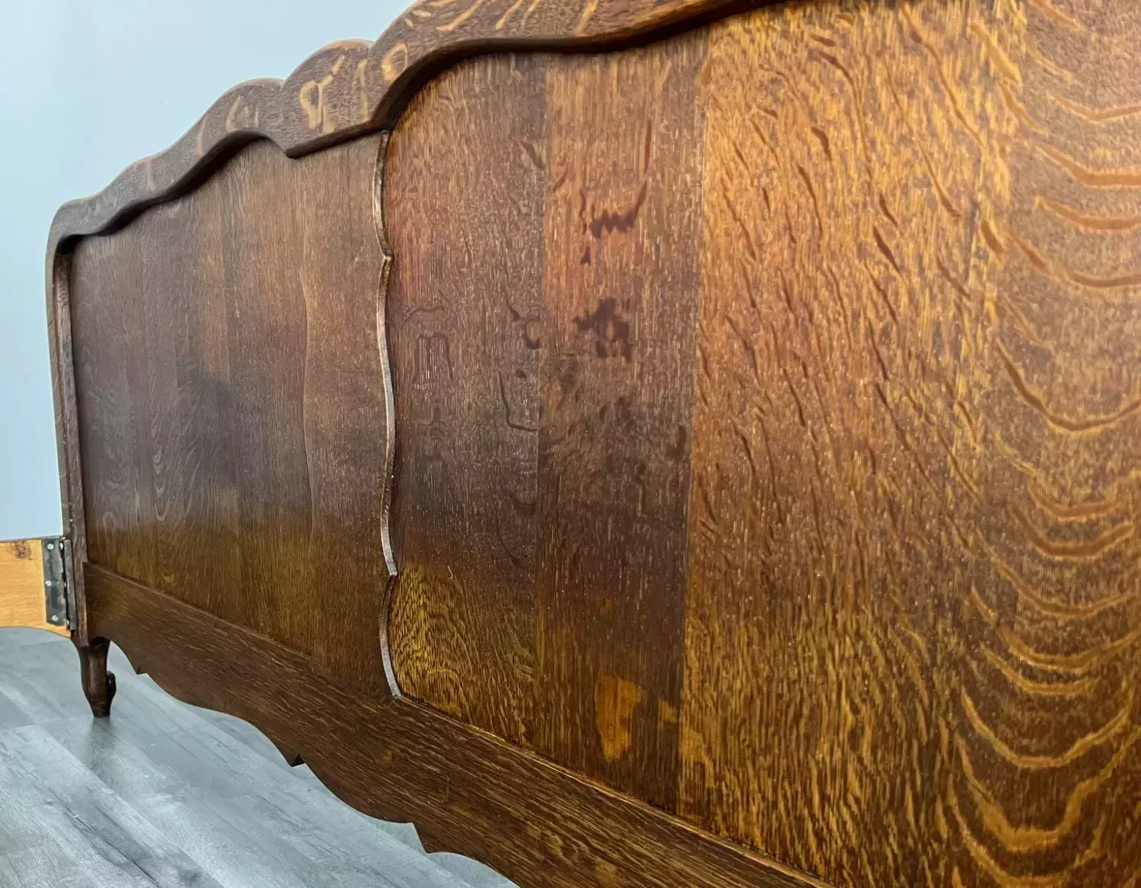 photo for sale Double Bed Louis XV Style Vintage Retro French Oak Lot 3335