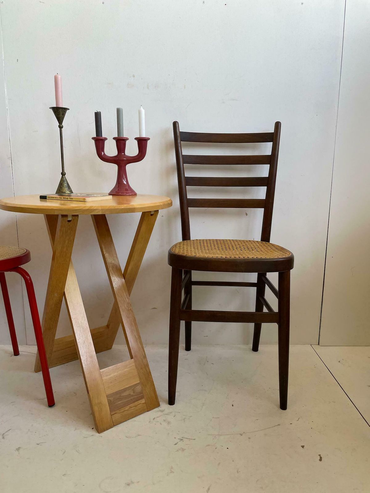 Bistro Cafe Dining Chair With Cane Seat Thonet Designed Circa 1970s