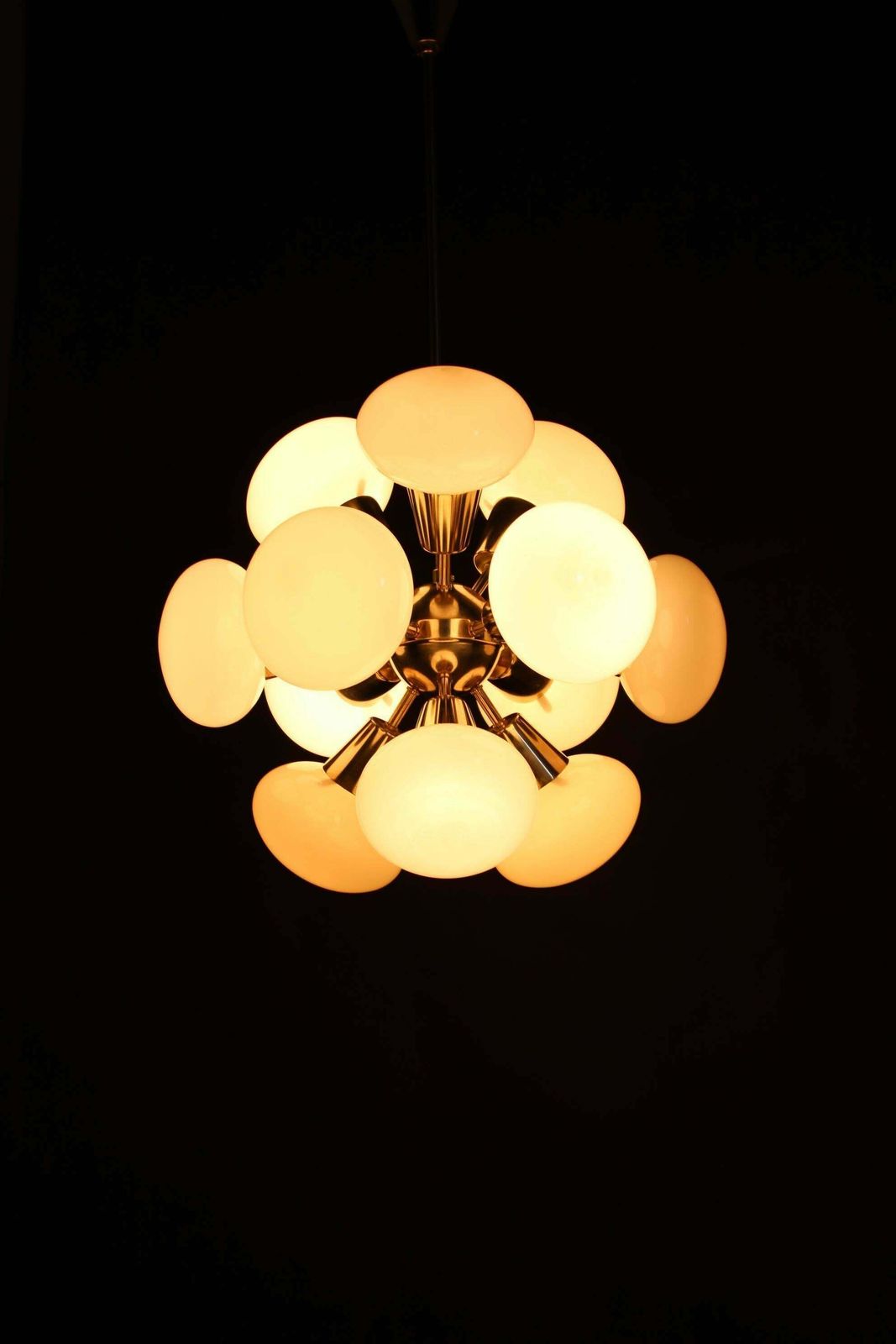 Lighting 1970s Chrome Plated  12 Flamming  Sputnik , Czechoslovakia photo