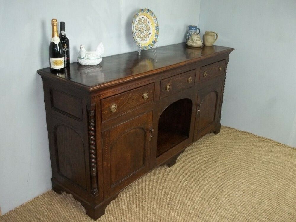 Antique Welsh 19th Century Oak Dresser Base Sideboard