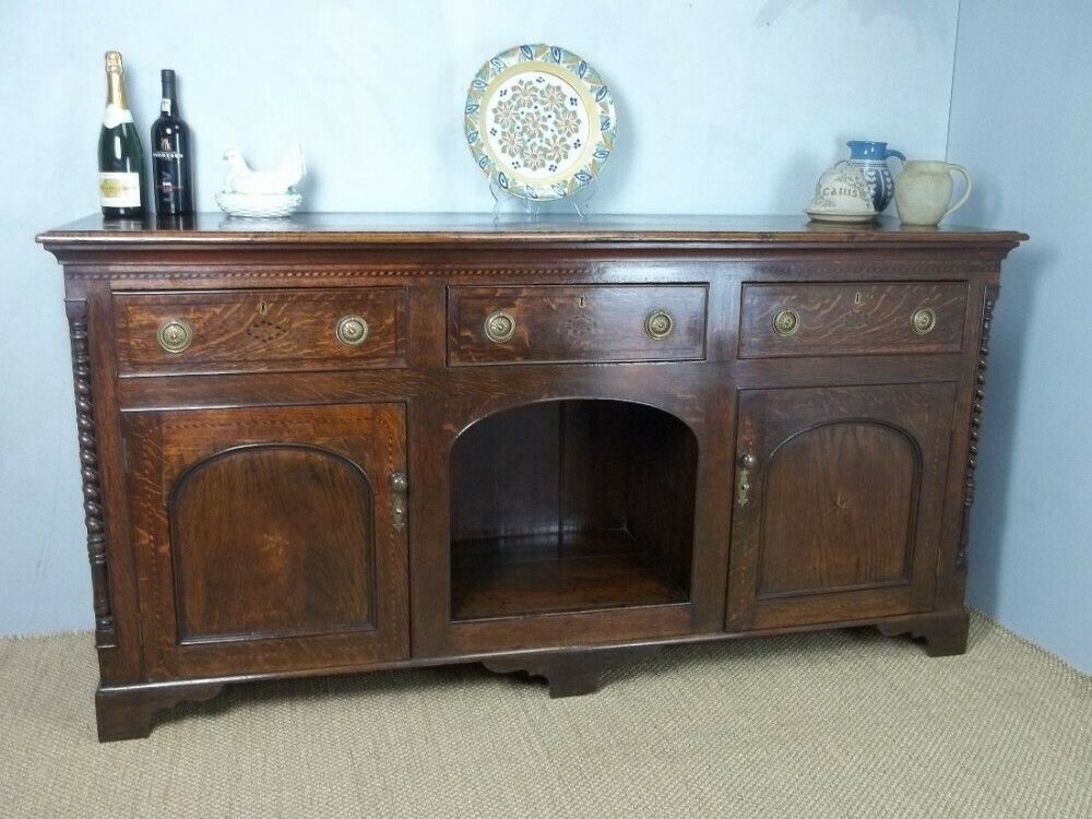 Antique Welsh 19th Century Oak Dresser Base Sideboard photo furniture