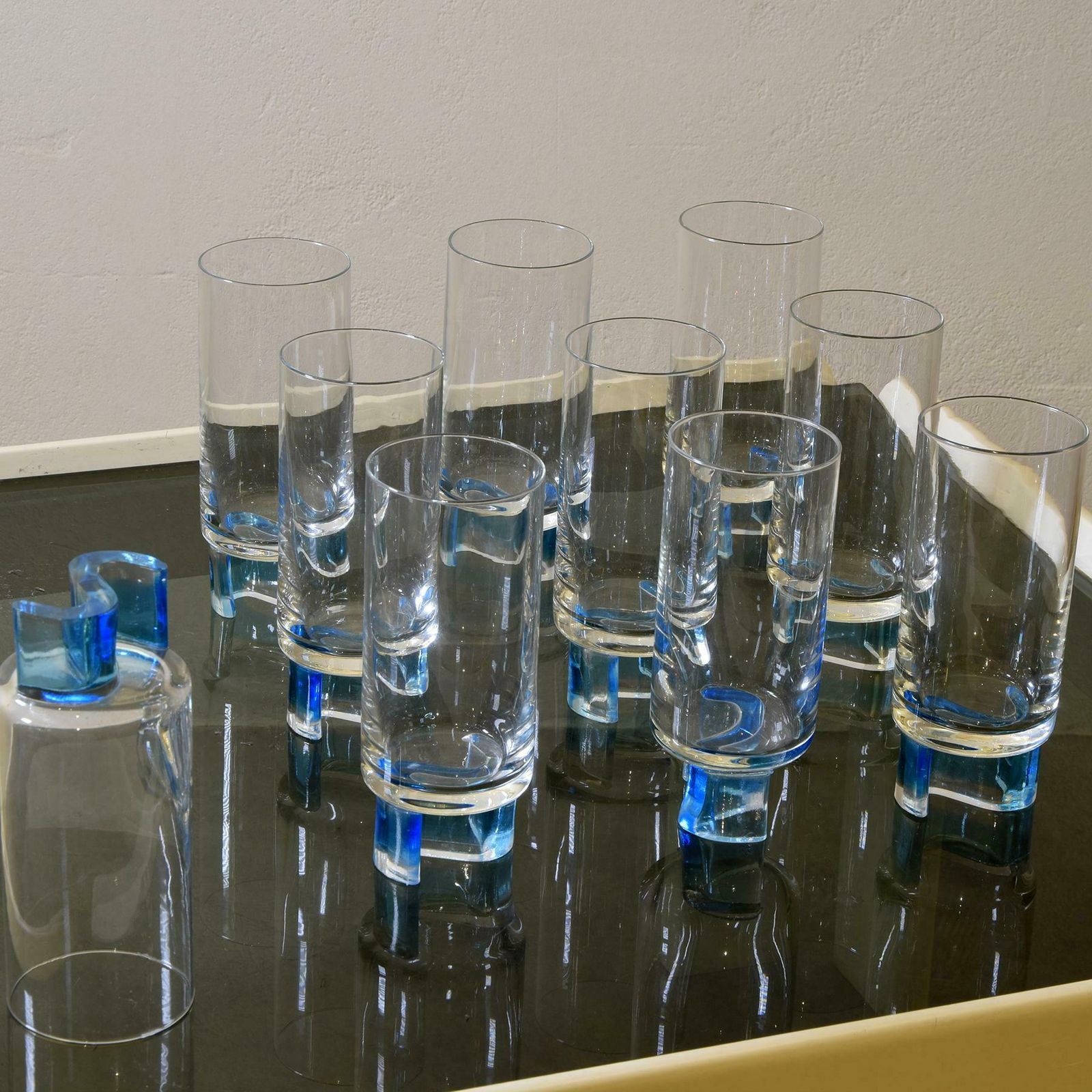 Joe Colombo Style Set Of Ten Glasses 1970s photo furniture