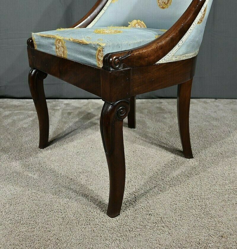 photo vinterior Pair Of Mahogany Gondola Chairs, Restoration Period – 1st Part 19th