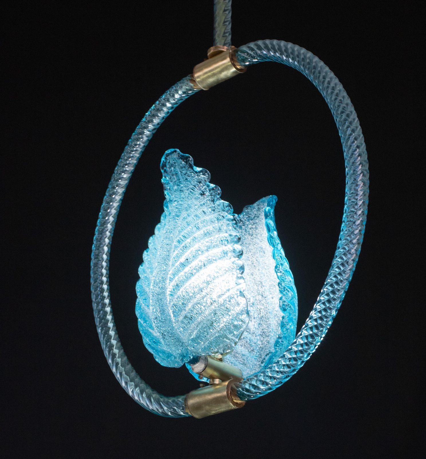 Blu Jewel Murano Glass Chandelier By Barovier E Toso, 1950s photo for sale