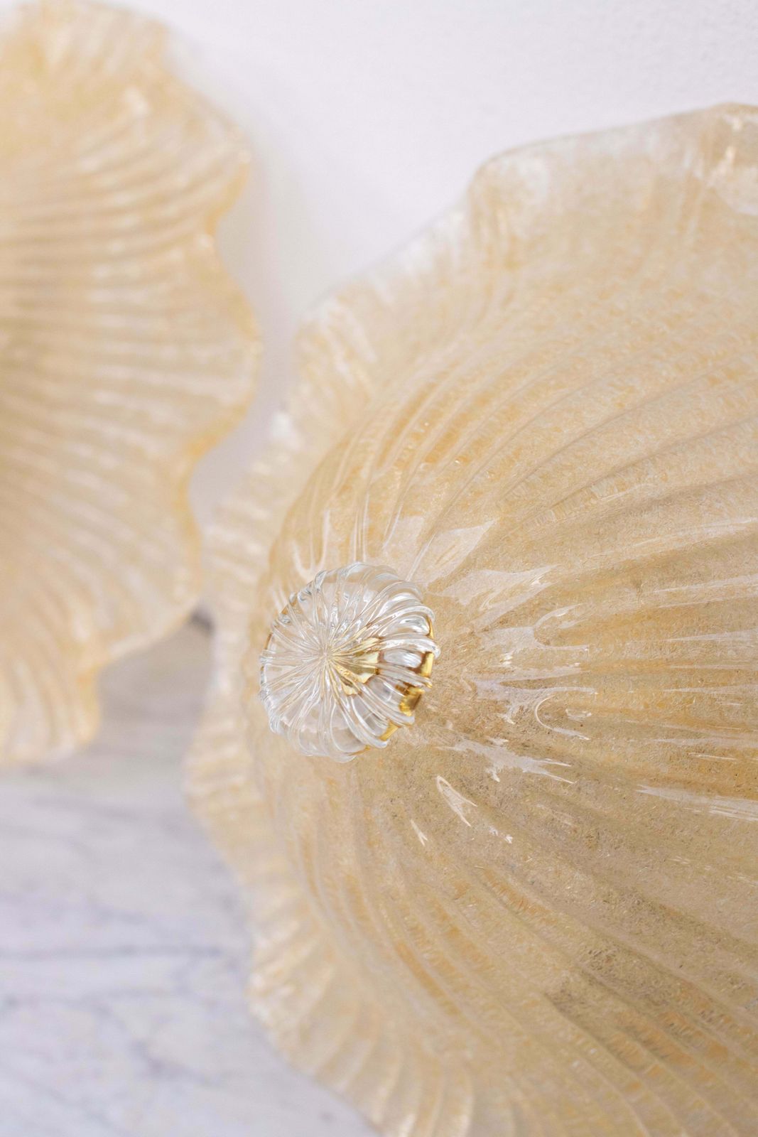 1369.0 Murano Gold Ceiling Light Flower By Barovier & Toso, 1970 photo