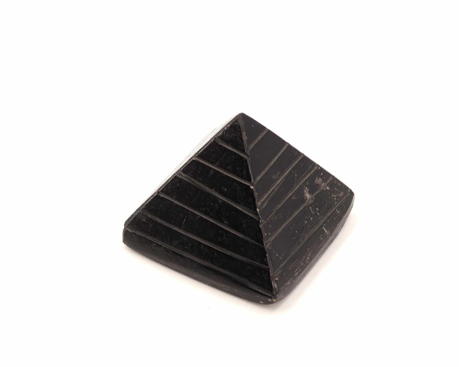 Black Stone Pyramid Sculpture Or Paperweight, 1970s / Egypt, Lucky Charm Talisman Energy, Dark, Folk photo for sale