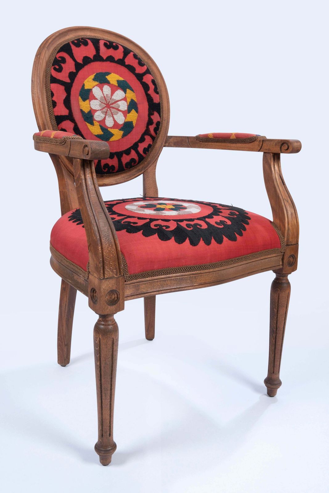 The Bohemian Chair, Suzani Embroidery Armchair With Bergere Style photo furniture