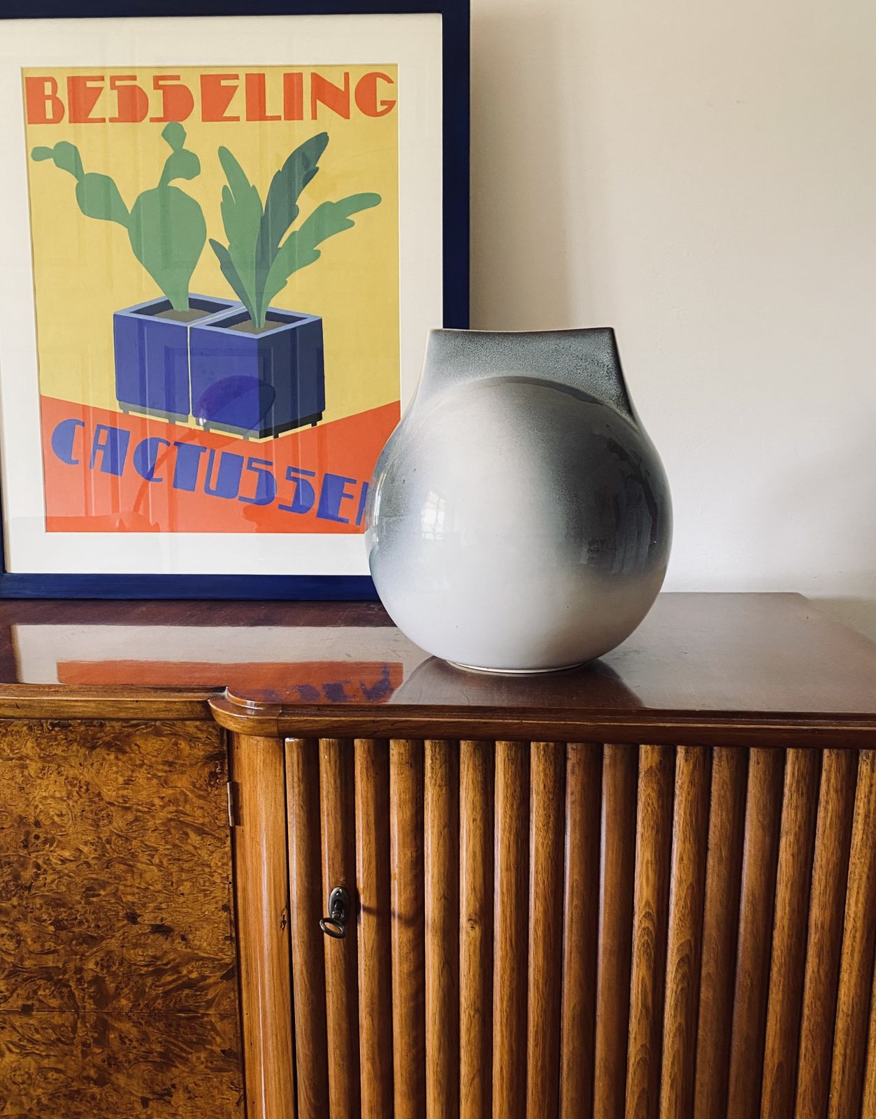 Mid Century Modern Spherical Gres Vase, Franco Bucci Italy Ca. 1970 photo furniture