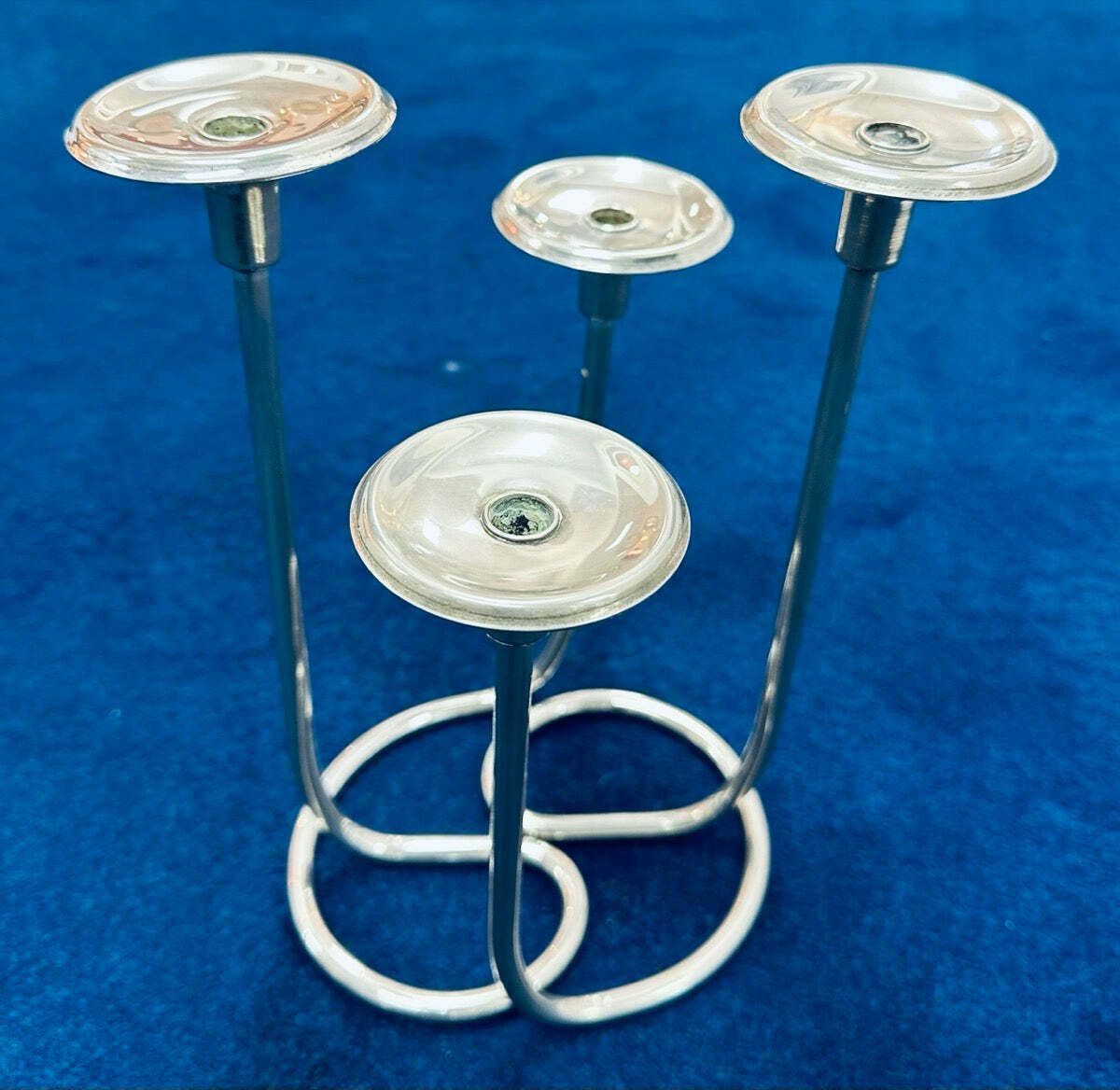 Pair Of 1950s German Candleholders Wilhelm Wagenfeld Style photo 383.0