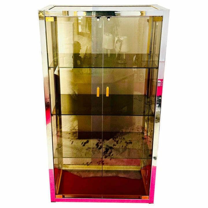 1970s Italian Renato Zevi Display Or Drinks Cabinet