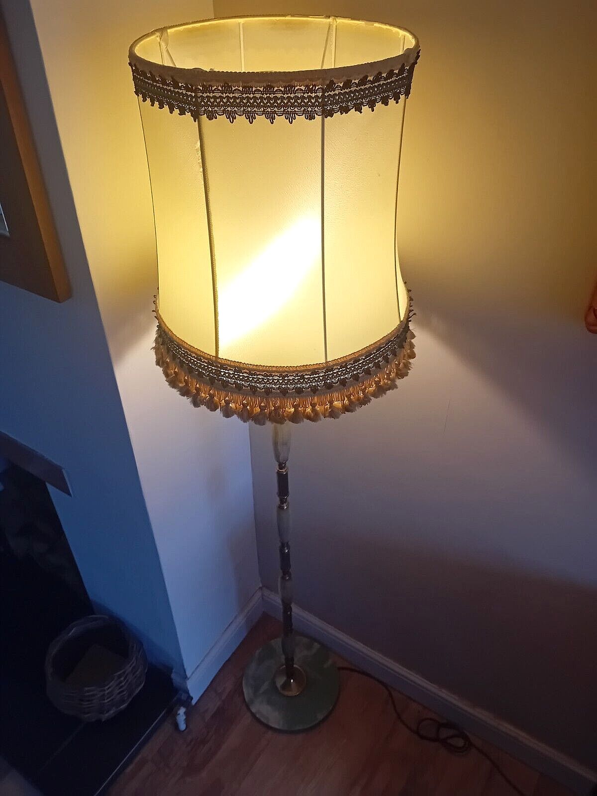 Beautiful 1960's Onyx And Brass Gilt Mid Century Floor Lamp / Standard Lamp photo vinterior