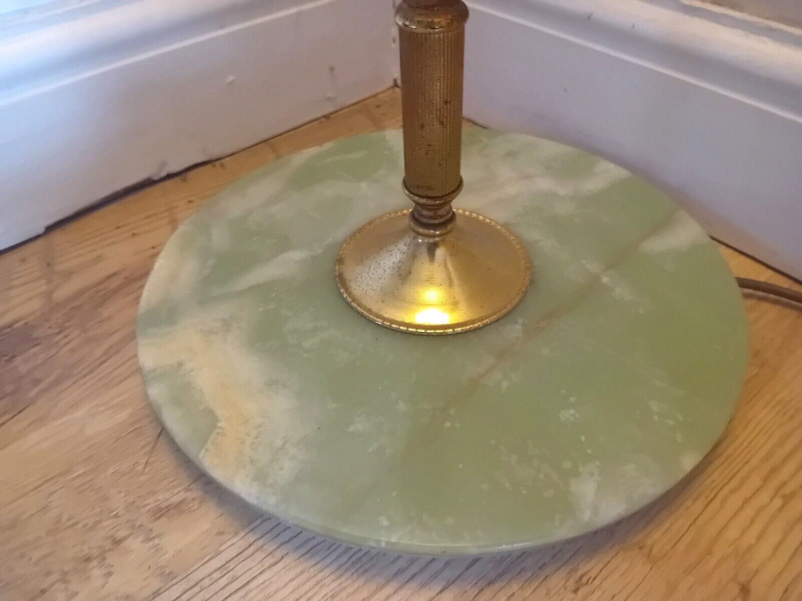 Lighting Beautiful 1960's Onyx And Brass Gilt Mid Century Floor Lamp / Standard Lamp photo