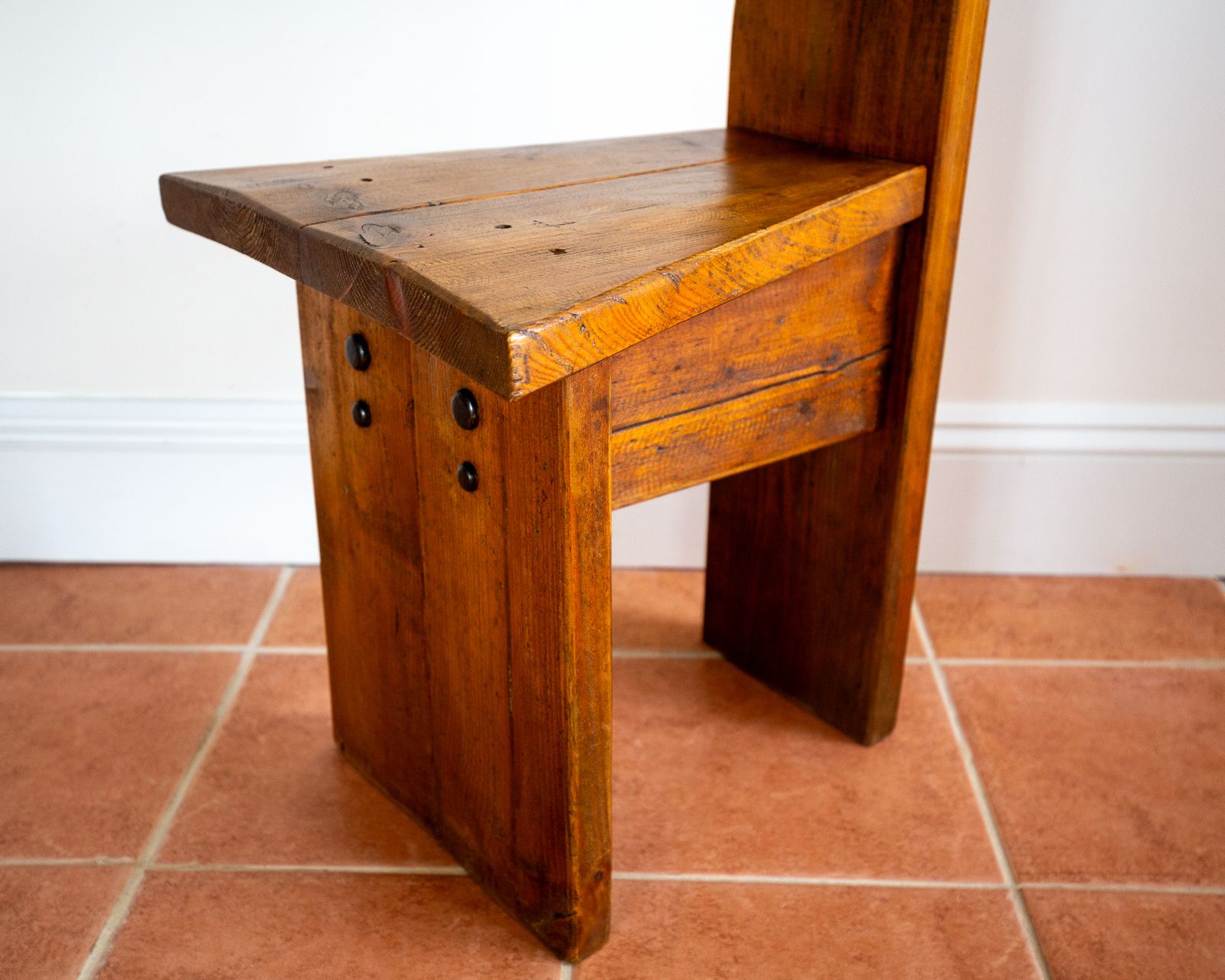 Brutalist Artisan Accent Chair Mid Century Tall Back Statement Pine Iron Rustic Craftsman Architectural Farmhouse Minimalis.T Reclaimed Primitive Folk photo Furniture