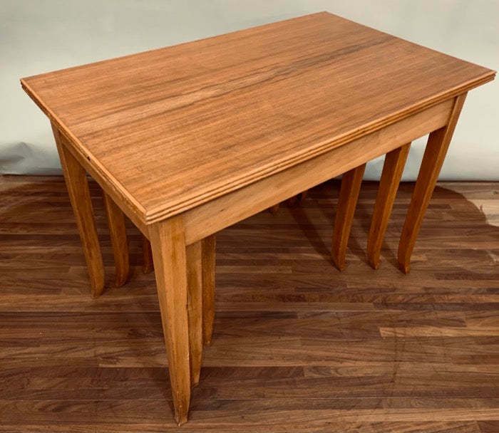 Set Of 3 1960s English Stackable Teak Nest Of Tables Or Nesting Tables photo 295.0