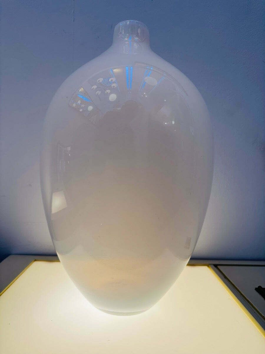 1960s Italian Opalescent Glass Oviod Form Vase photo Home Decor