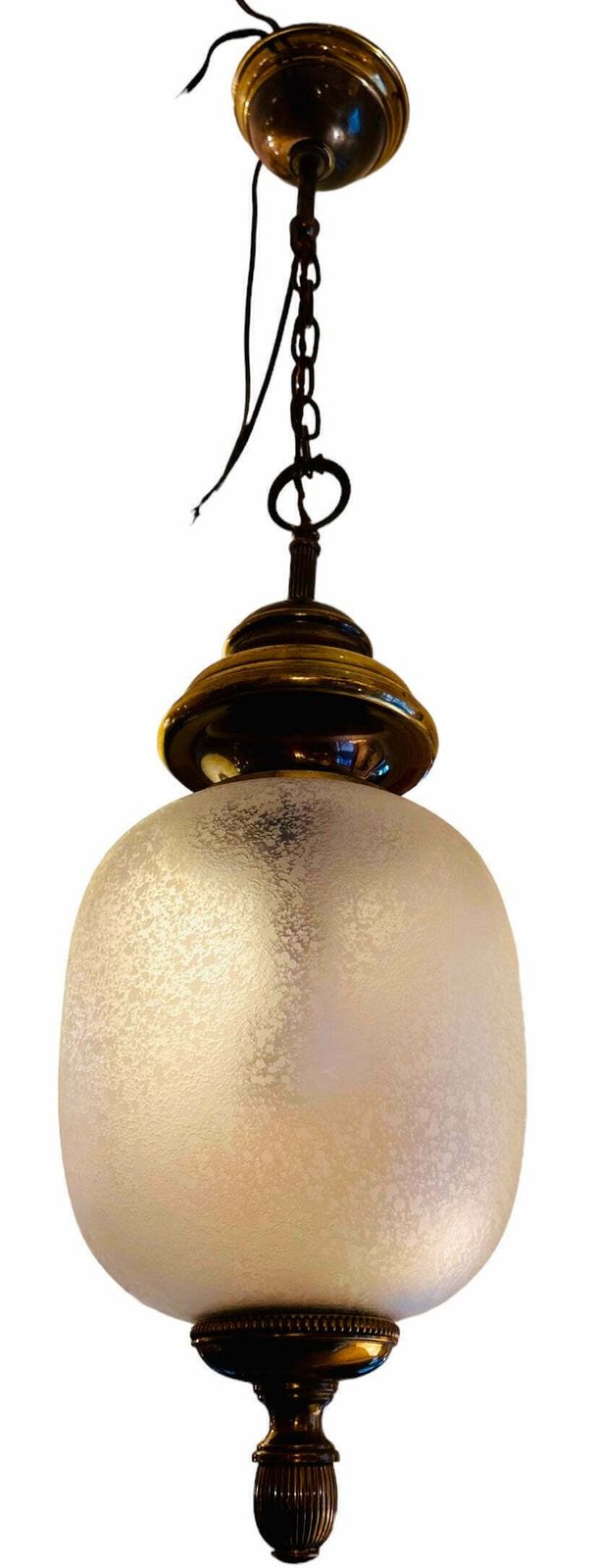 1960s Italian Brass & Etched Frosted Glass Gaetano Sciolari Pendant Hanging Ceiling Lamp photo furniture