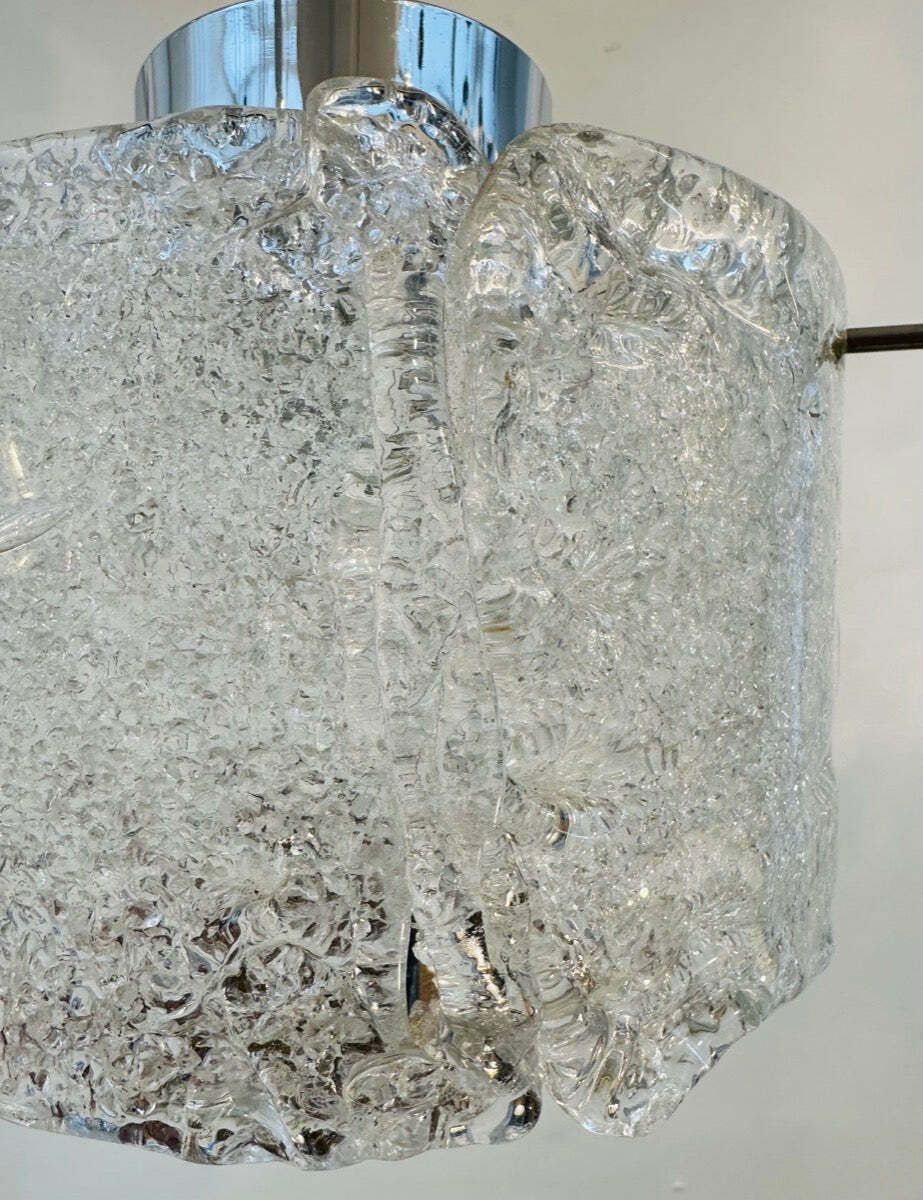 Lighting 1970s German J. T. Kalmar Frosted Glass Pendant Light photo